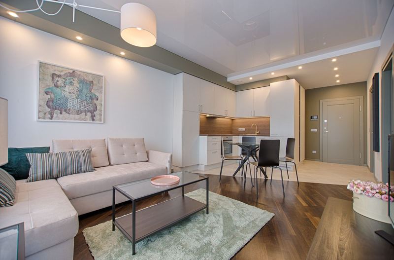 Modern living room in a sold apartment